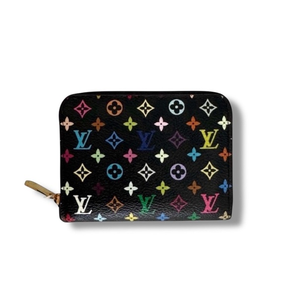 🆕💞LOUIS VUITTON Murakami Black Multicolor Monogram Zippy Coin Purse Gold-Tone HW - Picture 12 of 13